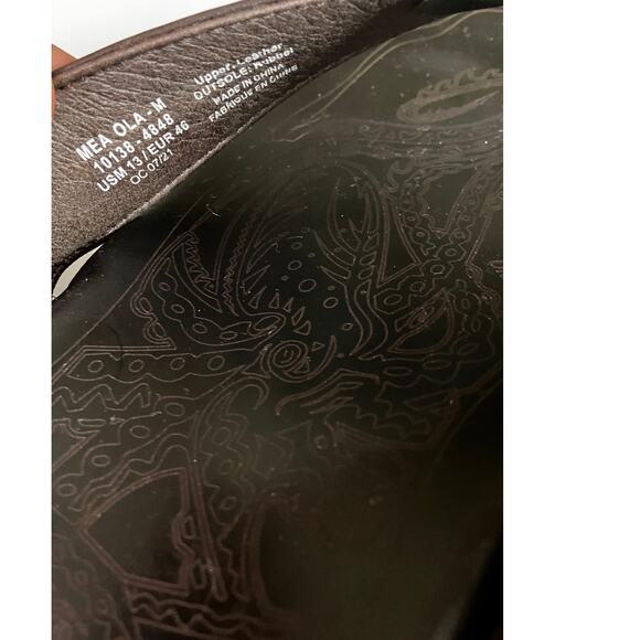 OluKai Mea Ola Men’s Leather Sandals Brown Thong Flip Flops Size 13 US 46 EU - Picture 6 of 8